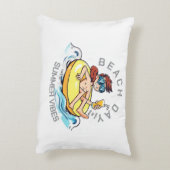 ビーチデイカートゥーン文字オン膨脹可能リングや輪 アクセントクッション (裏面(縦))