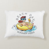 ビーチデイカートゥーン文字オン膨脹可能リングや輪 アクセントクッション (裏面)