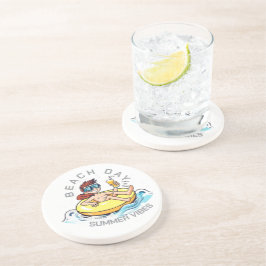 ビーチデイカートゥーン文字オン膨脹可能リングや輪 コースター