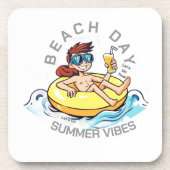 ビーチデイカートゥーン文字オン膨脹可能リングや輪 コースター (正面)