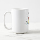 ビーチデイカートゥーン文字オン膨脹可能リングや輪 コーヒーマグカップ (左)