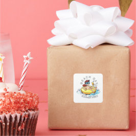 ビーチデイカートゥーン文字オン膨脹可能リングや輪 スクエアシール