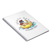 ビーチデイカートゥーン文字オン膨脹可能リングや輪 ノートブック (右側)