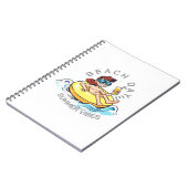 ビーチデイカートゥーン文字オン膨脹可能リングや輪 ノートブック (左側)