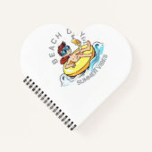 ビーチデイカートゥーン文字オン膨脹可能リングや輪 ノートブック (正面)