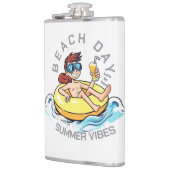 ビーチデイカートゥーン文字オン膨脹可能リングや輪 フラスク (左)