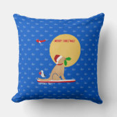 ビーチデイクジラサーフィンゴールデンサンタ装飾用クッション クッション (正面)