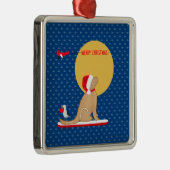 ビーチデイサーフィンゴールデンサンタドッグオーナメント メタルオーナメント (右)