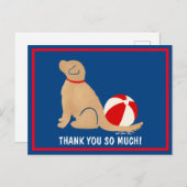 ビーチデイズ ゴールデンレトリバー 犬 感謝の気持ちのポストカード ポストカード (正面/裏面)