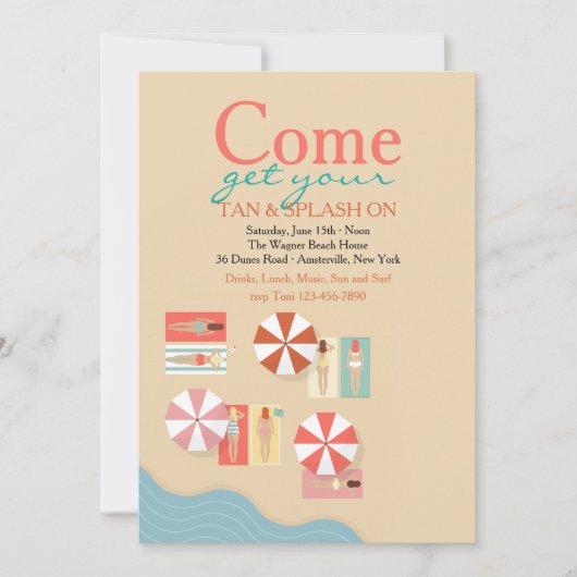 ビーチデイ招待状 招待状 (正面)