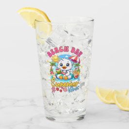 ビーチデイ サマーバイブ カワイイアヒル トロピカルバケーション タンブラーグラス