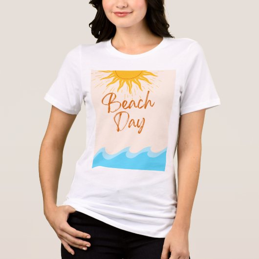 ビーチデイTシャツ | 太陽と波のサマーテー トライブレンドTシャツ (正面)