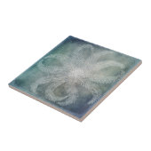 ビーチデコールシースターブルーウォーターカラーティール（緑がかった色）インディゴ タイル (側面)