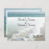 ビーチデスティネーションウェディングにぴったりな白波のRSVPカード 出欠カード (正面/裏面)