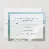 ビーチデスティネーションウェディングの白波に合うRSVPカード 出欠カード (裏面)