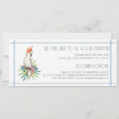 ビーチデスティネーションウェディングQRコード搭乗券 招待状 (裏面)