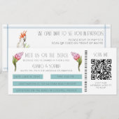 ビーチデスティネーションウェディングQRコード搭乗券 招待状 (正面/裏面)