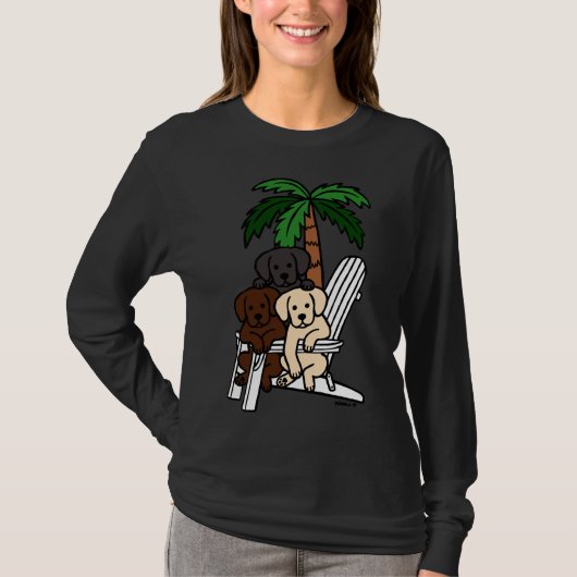 ビーチデッキチェアラブラドール Tシャツ (正面)