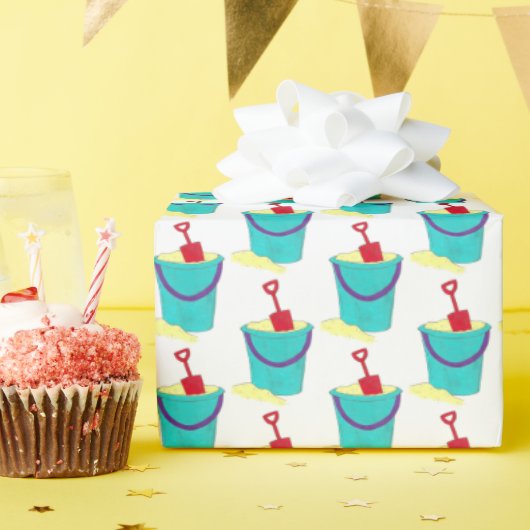 ビーチトイズサンドバケットペイルショベルサマーバケーション ラッピングペーパー (誕生日パーティー)