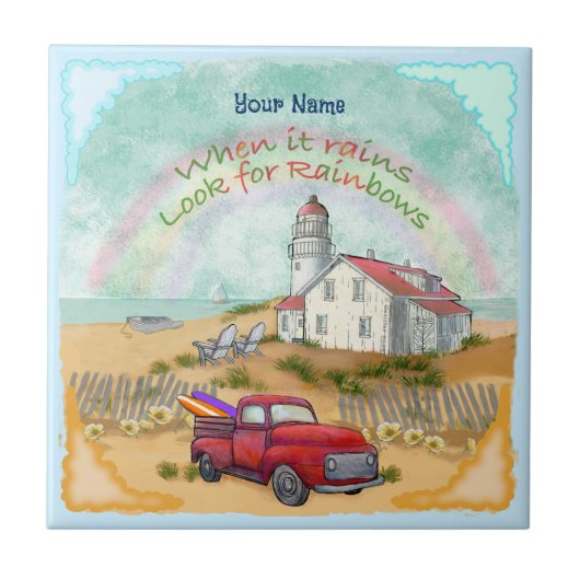 ビーチトラックライトハウス タイル (正面)