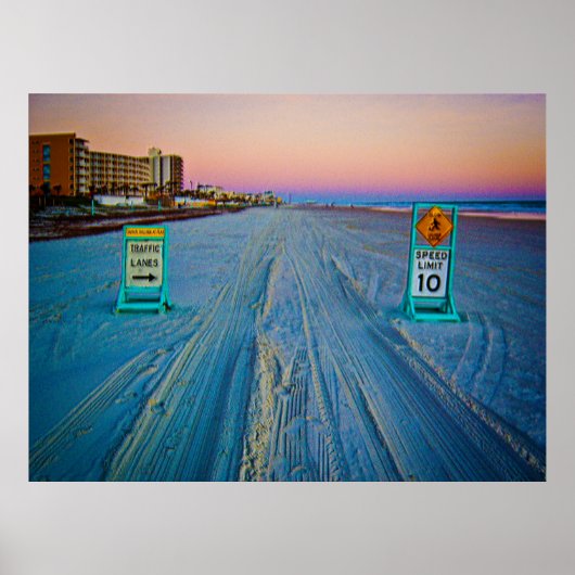 ビーチトラフィックシンボルや象徴オンデイトナビーチアットドーン ポスター (正面)