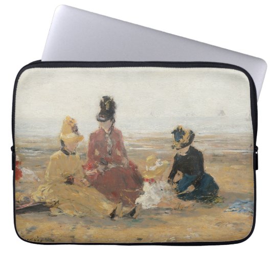 ビーチトルビル1887年Eugene Boudin ラップトップスリーブ (正面)