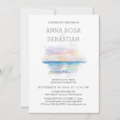 *~*ビーチトロピカルエキゾチックAR7ウェディングRSVP + 招待状 (正面)