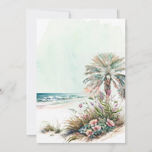 ビーチトロピカルカクテル30th誕生日パーティー 招待状 (裏面)