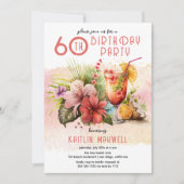 ビーチトロピカルカクテル60thバースデーパーティー 招待状 (正面)