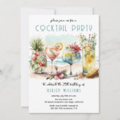 ビーチトロピカルカクテル70thバースデーパーティー 招待状 (正面)