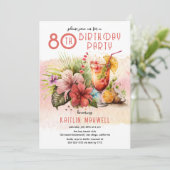 ビーチトロピカルカクテル80thバースデーパーティー 招待状 (スタンド正面)