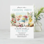 ビーチトロピカルカクテル 21歳の誕生日パーティー 招待状 (スタンド正面)