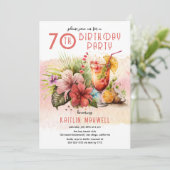 ビーチトロピカルカクテル 70歳の誕生日パーティー 招待状 (スタンド正面)