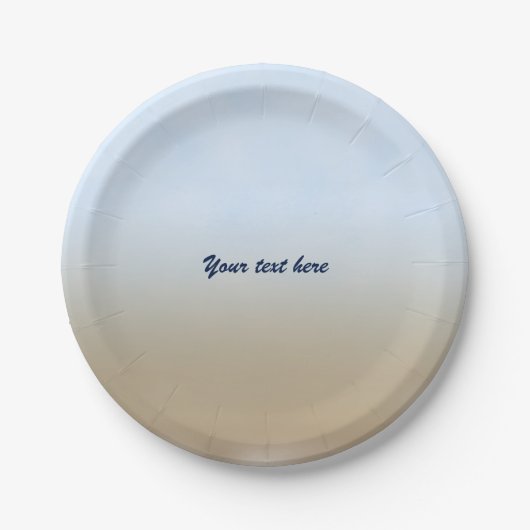 ビーチトロピカルグラデーションブルーウェディングパーティープレート ペーパープレート (正面)