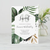 ビーチトロピカルグリーン誕生日スウィート16 招待状 (スタンド正面)