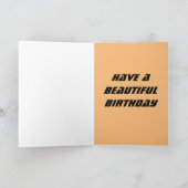 ビーチトロピカルサンセットアートビューティフル誕生日カード カード (内部)