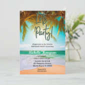 ビーチトロピカルシーンパーティー誕生祝い 招待状 (スタンド正面)