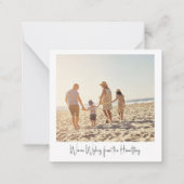 ビーチトロピカルスクエアフォトクリスマスノートカード ノートカード (裏面)