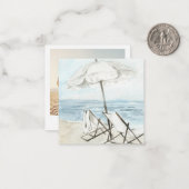 ビーチトロピカルスクエアフォトクリスマスノートカード ノートカード (正面/裏面インサイチュ)