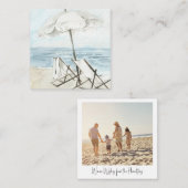 ビーチトロピカルスクエアフォトクリスマスノートカード ノートカード (正面/裏面)