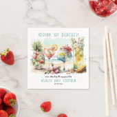 ビーチトロピカルテイストカクテルエンゲージメントパーティー スタンダードカクテルナプキン (インサイチュ)