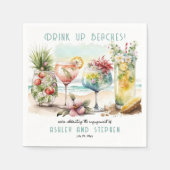 ビーチトロピカルテイストカクテルエンゲージメントパーティー スタンダードカクテルナプキン (正面)