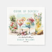 ビーチトロピカルテーマのカクテルバースデーパーティー スタンダードカクテルナプキン (正面)