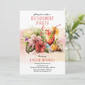 ビーチトロピカルテーマのカクテルリタイアメントパーティー 招待状 (スタンド正面)