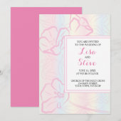 ビーチトロピカルテーマの花柄ウェディング招待状 招待状 (正面/裏面)