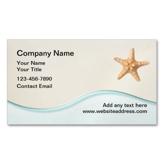 ビーチトロピカルテーマ実在エテート マグネット名刺 (正面)