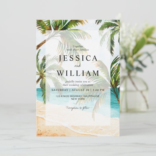 ビーチトロピカルデスティネーションワエディング 招待状 (スタンド正面)