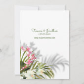 ビーチトロピカルハワイグリーンリーフローラルブライダルシャワー 招待状 (裏面)