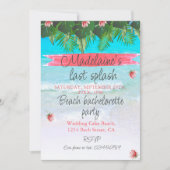 ビーチトロピカルバチェロレッテグリーンブルー招待状 招待状 (正面)