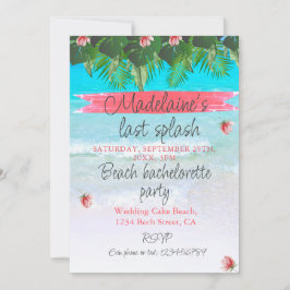 ビーチトロピカルバチェロレッテグリーンブルー招待状 招待状